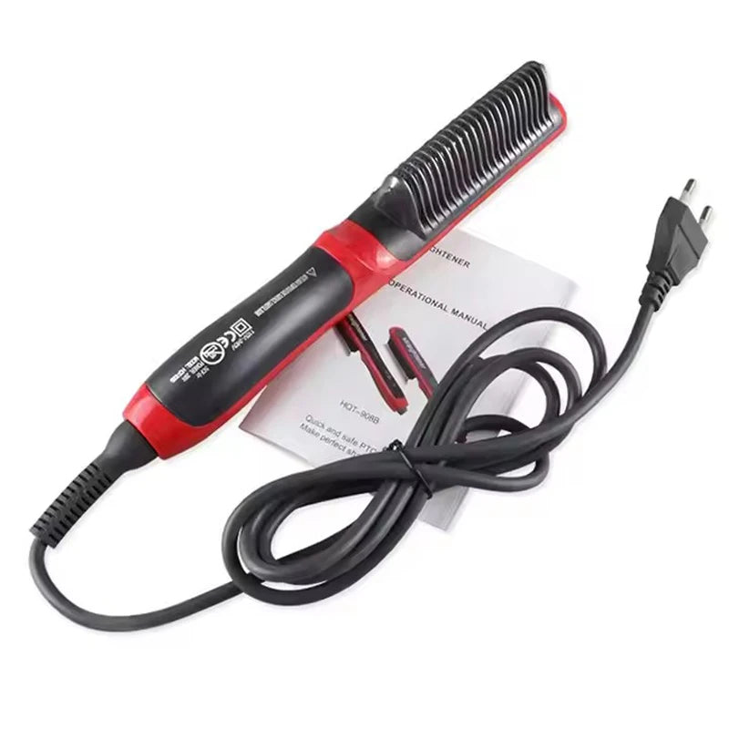 Multifunctional Hair Straightener Professional Quick Heated Electric Hot Comb Curler Hairstyle Brush Curling Iron Stying Tool