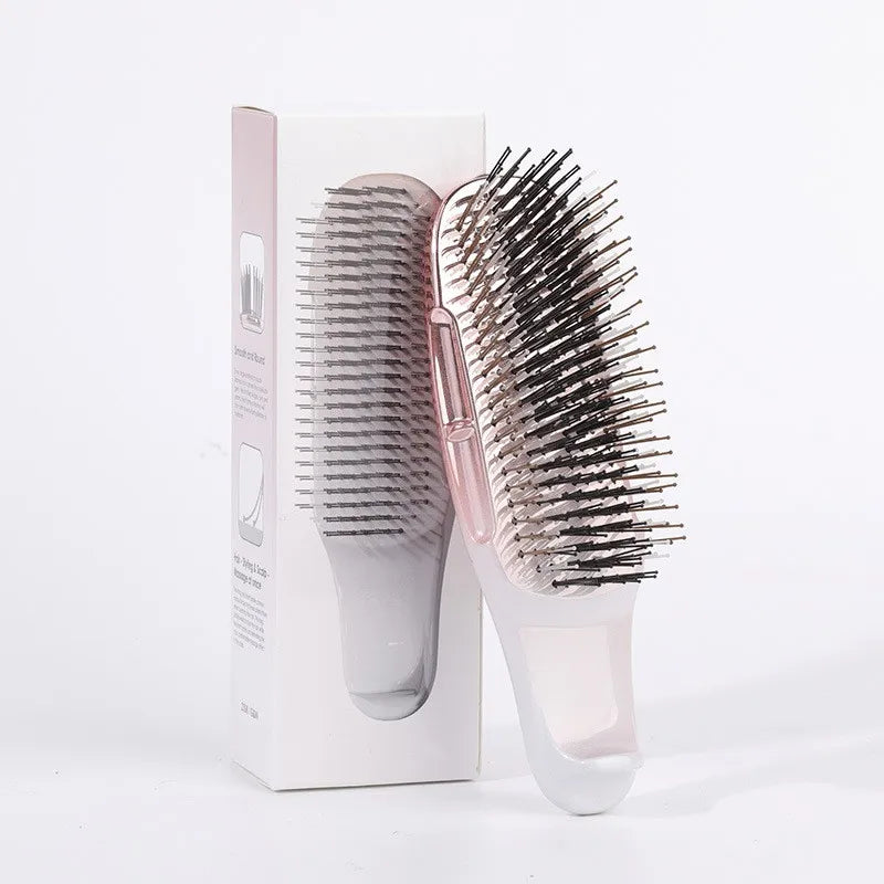 Premium Head Massager Scalp Brush Japanese Hair Massager Shampoo Brush Wet Plastic Detangling Brush Hair Cleaning Comb Rose Gold