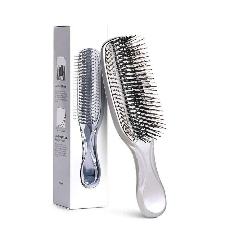 Premium Head Massager Scalp Brush Japanese Hair Massager Shampoo Brush Wet Plastic Detangling Brush Hair Cleaning Comb Rose Gold