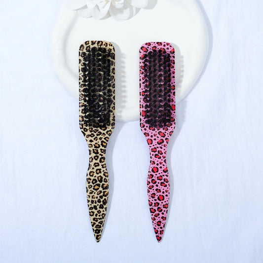 Boar Bristle Slick Back Hair Brush for Sleek Ponytail Bun & Smoothing Baby Hairs, Flyaways, Edge Control - Backcombing & Teasing
