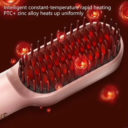 Practical Hair Straightening Brush Styling Tool Hair Straightener Brush Convenient Electric Hot Comb Hair Straighteners X7XA