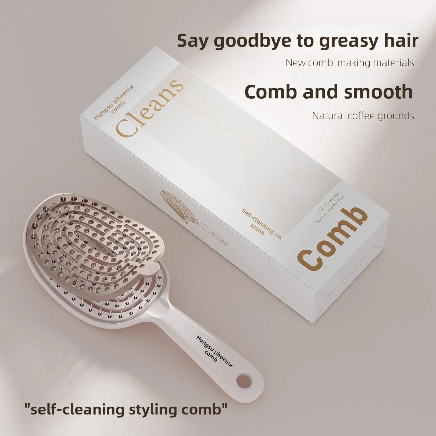 Hair comb Self Cleaning Hair Brush Volumizing Scalp Massage Tangle Free Paddle Comb with ABS Bristles Cushion Base Hair brush