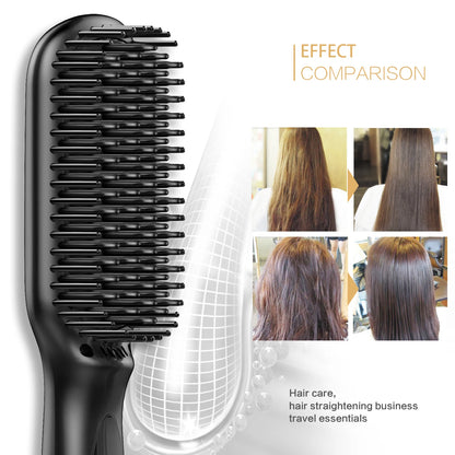 Electric Hot Comb Multifunctional Straight Hair Straightener Comb Negative Ion Anti-Scalding Styling Tool Straightening Brush