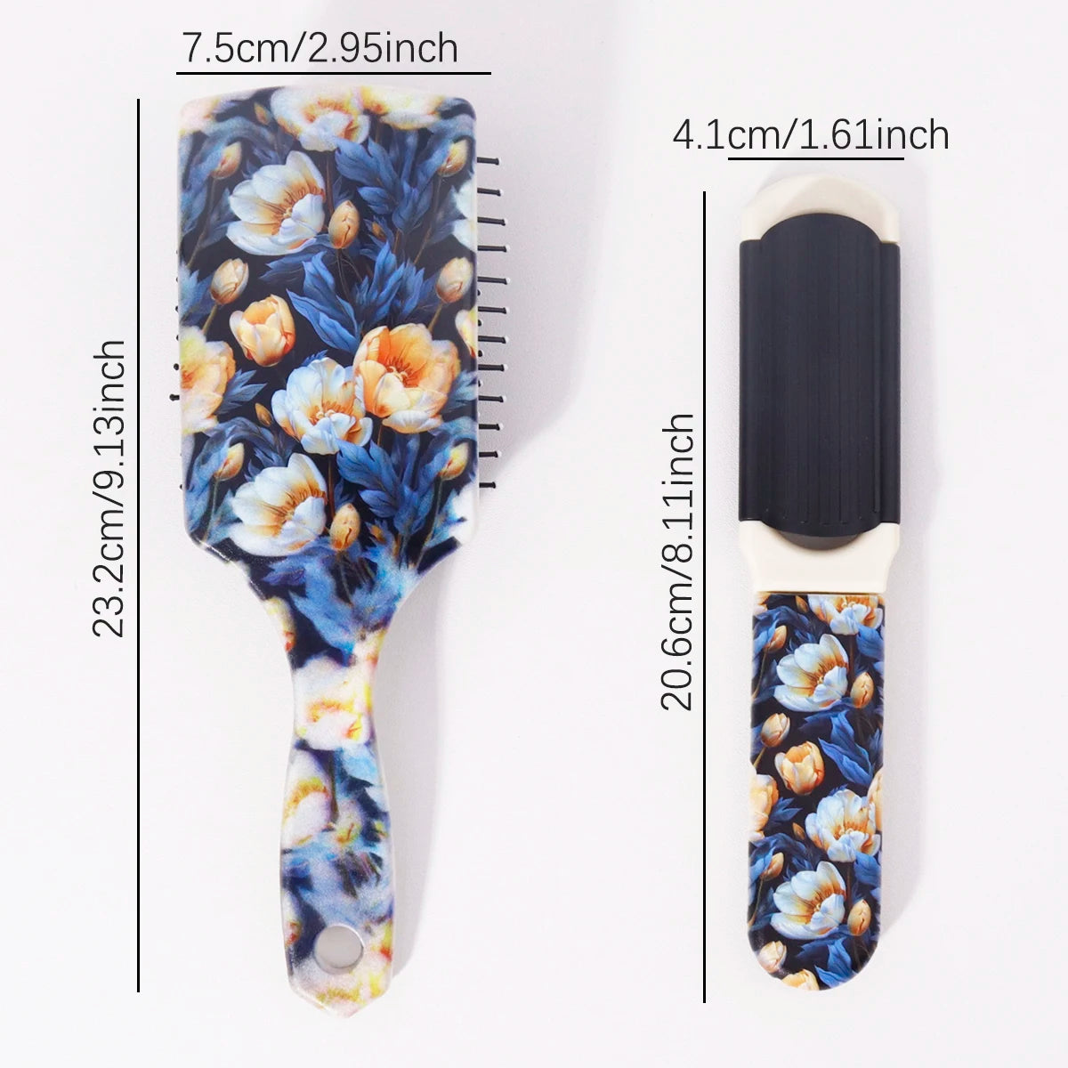 Two piece flower comb set - nylon bristles, comfortable grip, hair care, smooth hair, anti-static,Special for real hair wigs