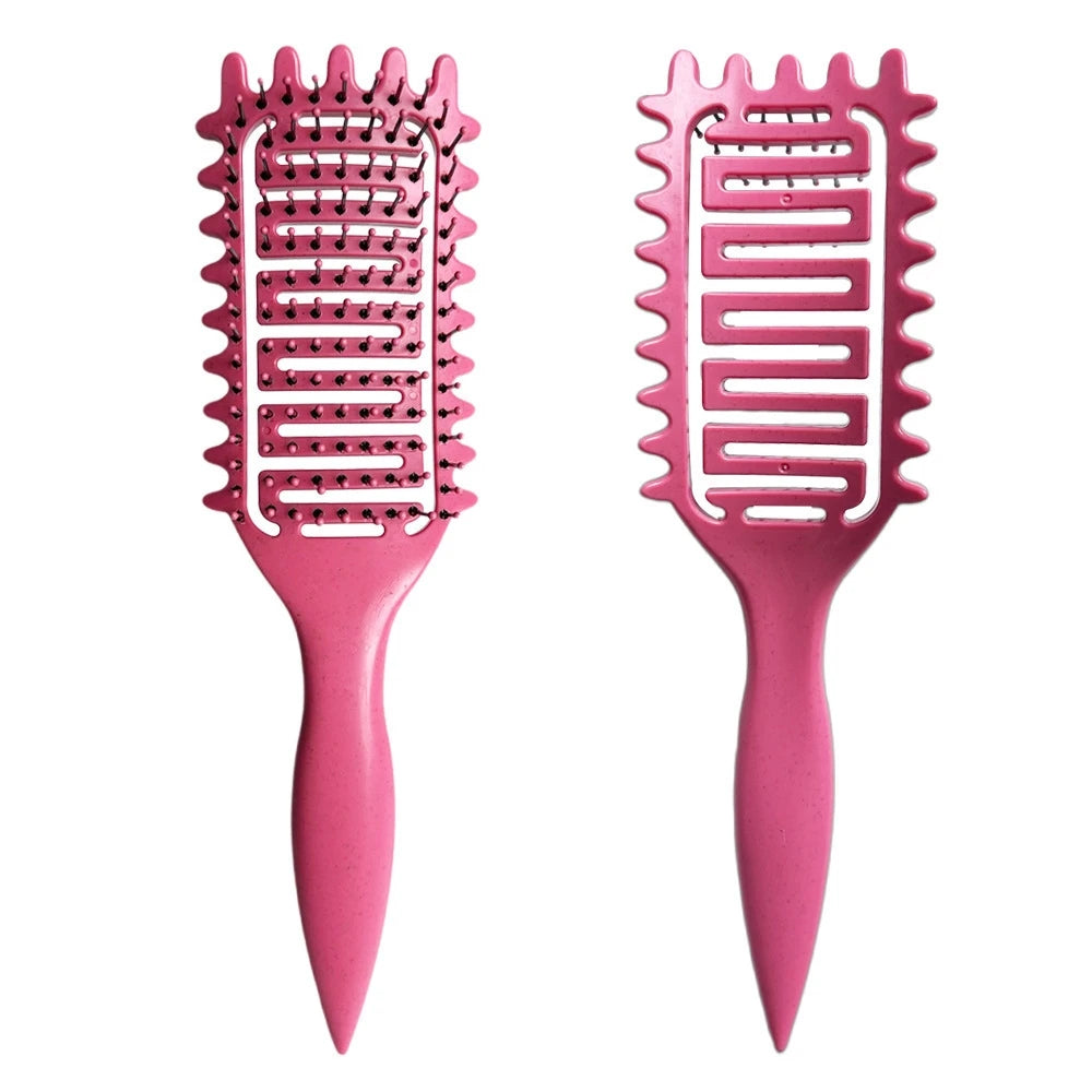 Curl Define Styling Brush Hollow Boar Bristle Detangling Hair Brush Tangled Hair Comb Shaping Defining Curls Hair Styling Tools