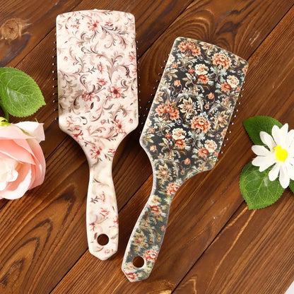 All hair types exfoliating brush, floral pattern air cushion massage brush ABS plastic handle,Special for real hair wigs