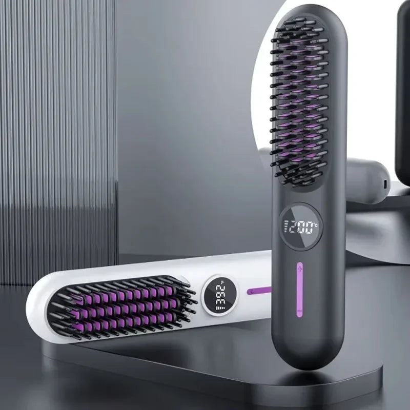 Electric Hot Comb Multifunctional Straight Hair Straightener Comb Negative Ion Anti-Scalding Styling Tool Straightening Brush