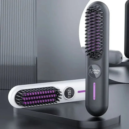 Electric Hot Comb Multifunctional Straight Hair Straightener Comb Negative Ion Anti-Scalding Styling Tool Straightening Brush