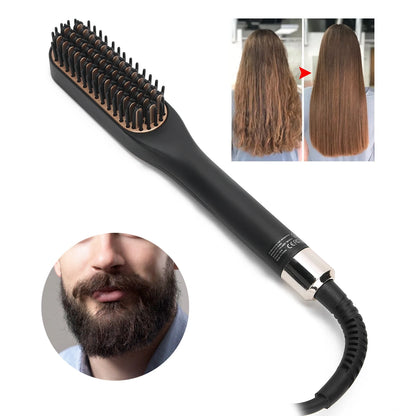Electric Beard Straightening Comb Heated Men Hair Comb Multifunctional Beard Straightener Brush for Men