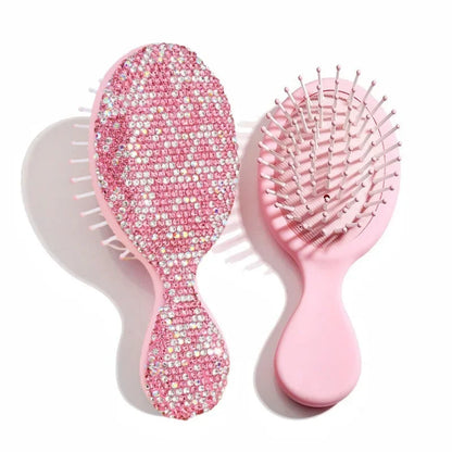 1pcs Diamond Inlaid Air Cushion Massage Comb Mini Detangler Hair Brushes Scalp Massager Anti Static Salon Styling Accessories