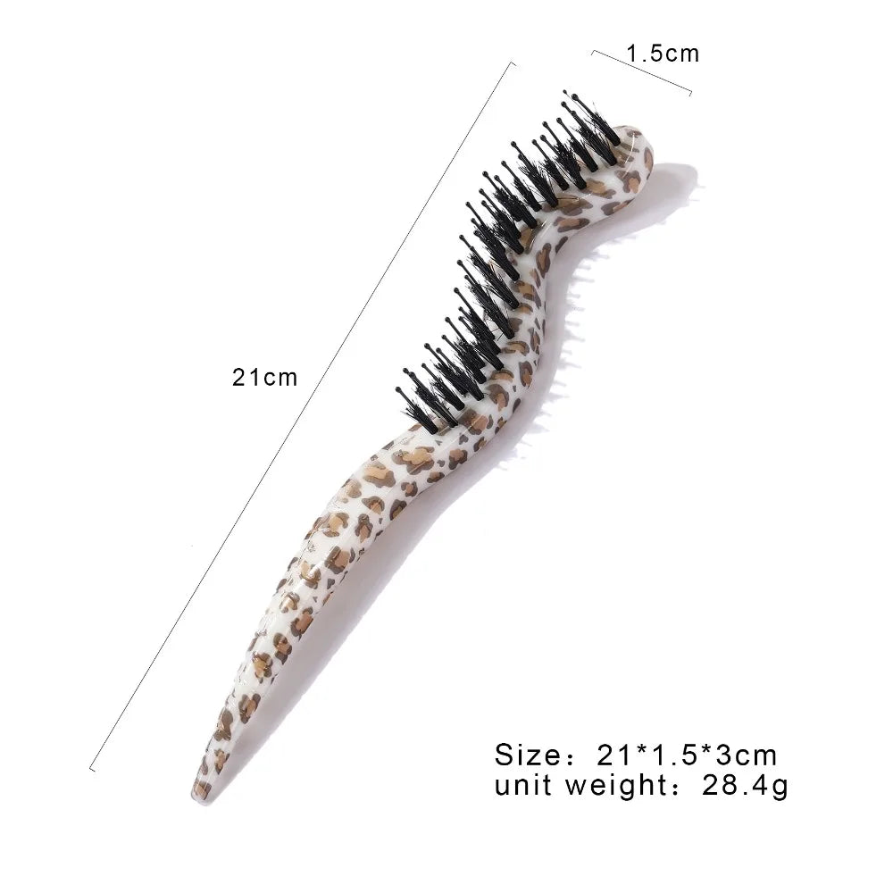 New Snake Shaped Three Row Comb Colorful Hair Brush Set Unique Patterned Handles Detangling Combs