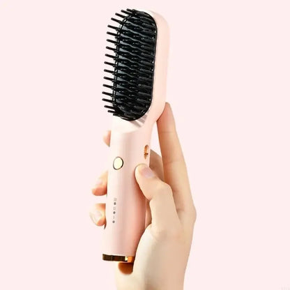 Practical Hair Straightening Brush Styling Tool Hair Straightener Brush Convenient Electric Hot Comb Hair Straighteners X7XA