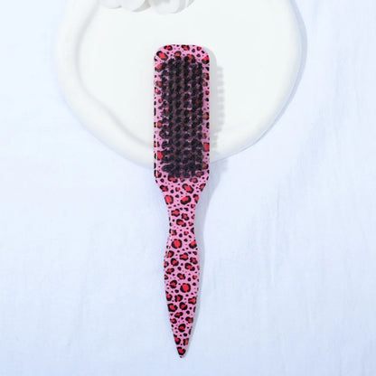 Boar Bristle Slick Back Hair Brush for Sleek Ponytail Bun & Smoothing Baby Hairs, Flyaways, Edge Control - Backcombing & Teasing