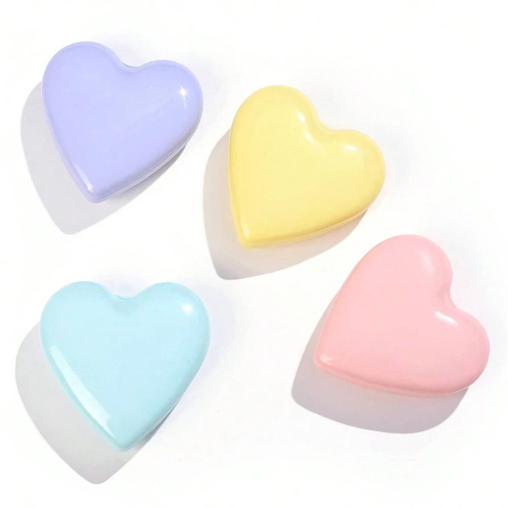 Heart Hair Brush with Mirror 2-In-1 Soft Bristles Scalp Massage Folding Brush Air Cushion Comb Hair Styling Tools