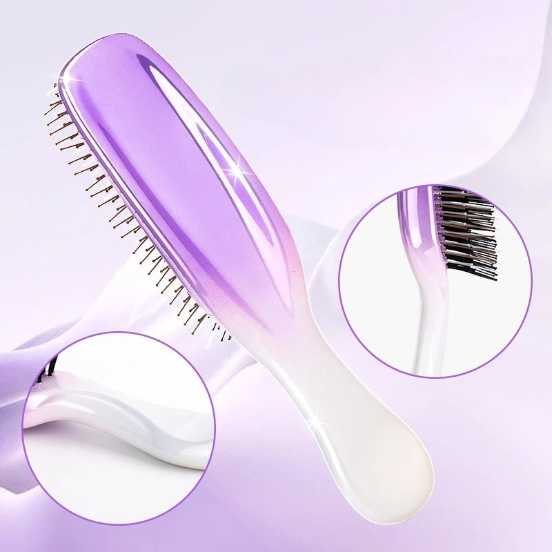 Premium Head Massager Scalp Brush Japanese Hair Massager Shampoo Brush Wet Plastic Detangling Brush Hair Cleaning Comb Rose Gold