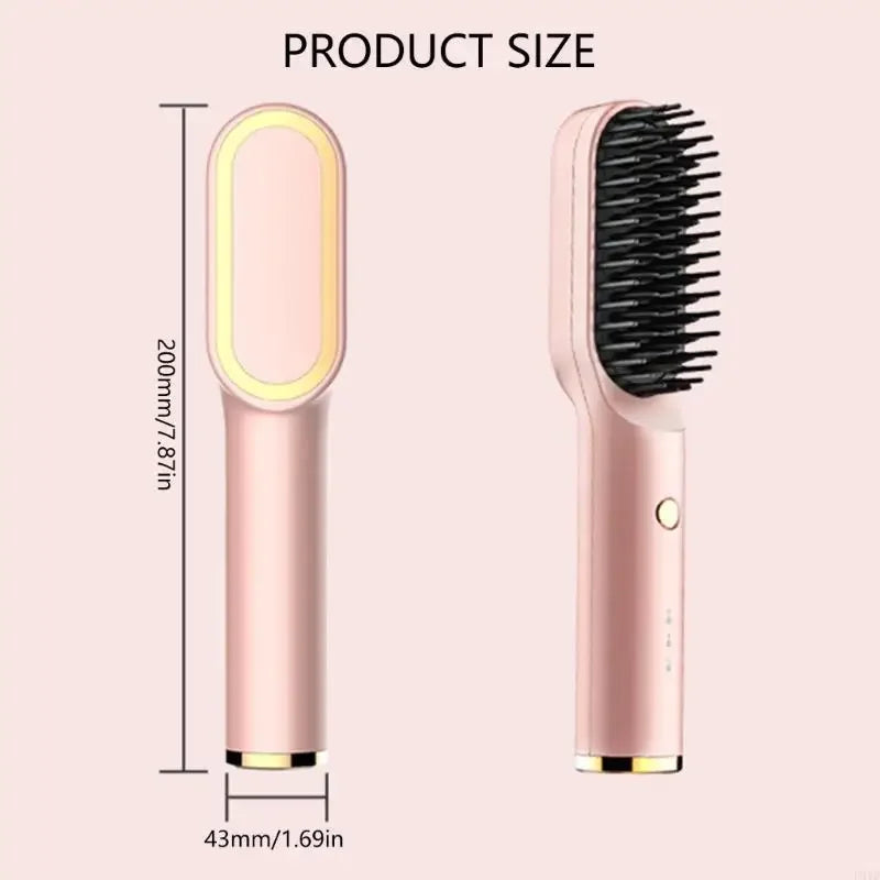 Practical Hair Straightening Brush Styling Tool Hair Straightener Brush Convenient Electric Hot Comb Hair Straighteners X7XA