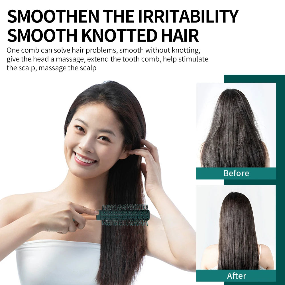 Massage Oval Comb Hair Brush Set Anti Static With Silicone Cushion Base Detangling Brush Round Hair Brush Vent Hair Brush