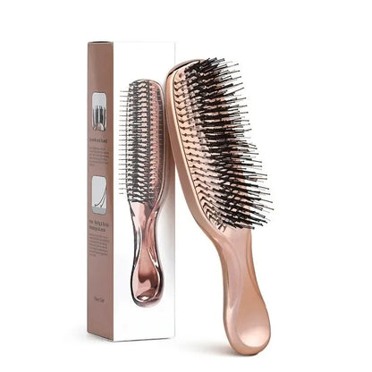 Japanese Premium Head Massager Scalp Brush Hair Massager Shampoo Brush Wet Plastic Detangling Brush Hair Cleaning Comb Rose Gold