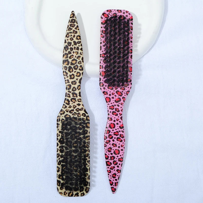 Boar Bristle Slick Back Hair Brush for Sleek Ponytail Bun & Smoothing Baby Hairs, Flyaways, Edge Control - Backcombing & Teasing