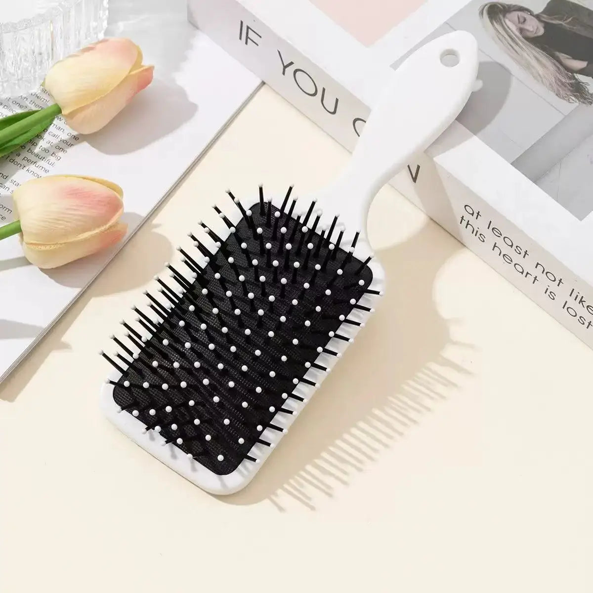 1pc/ Colored Star Air Cushion Comb (Random color) - Portable ABS plastic massage comb, suitable for normal hair types