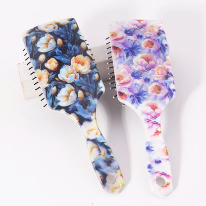 Two piece flower comb set - nylon bristles, comfortable grip, hair care, smooth hair, anti-static,Special for real hair wigs