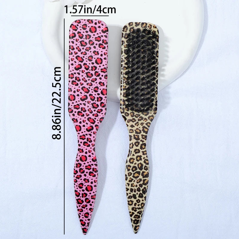 Boar Bristle Slick Back Hair Brush for Sleek Ponytail Bun & Smoothing Baby Hairs, Flyaways, Edge Control - Backcombing & Teasing