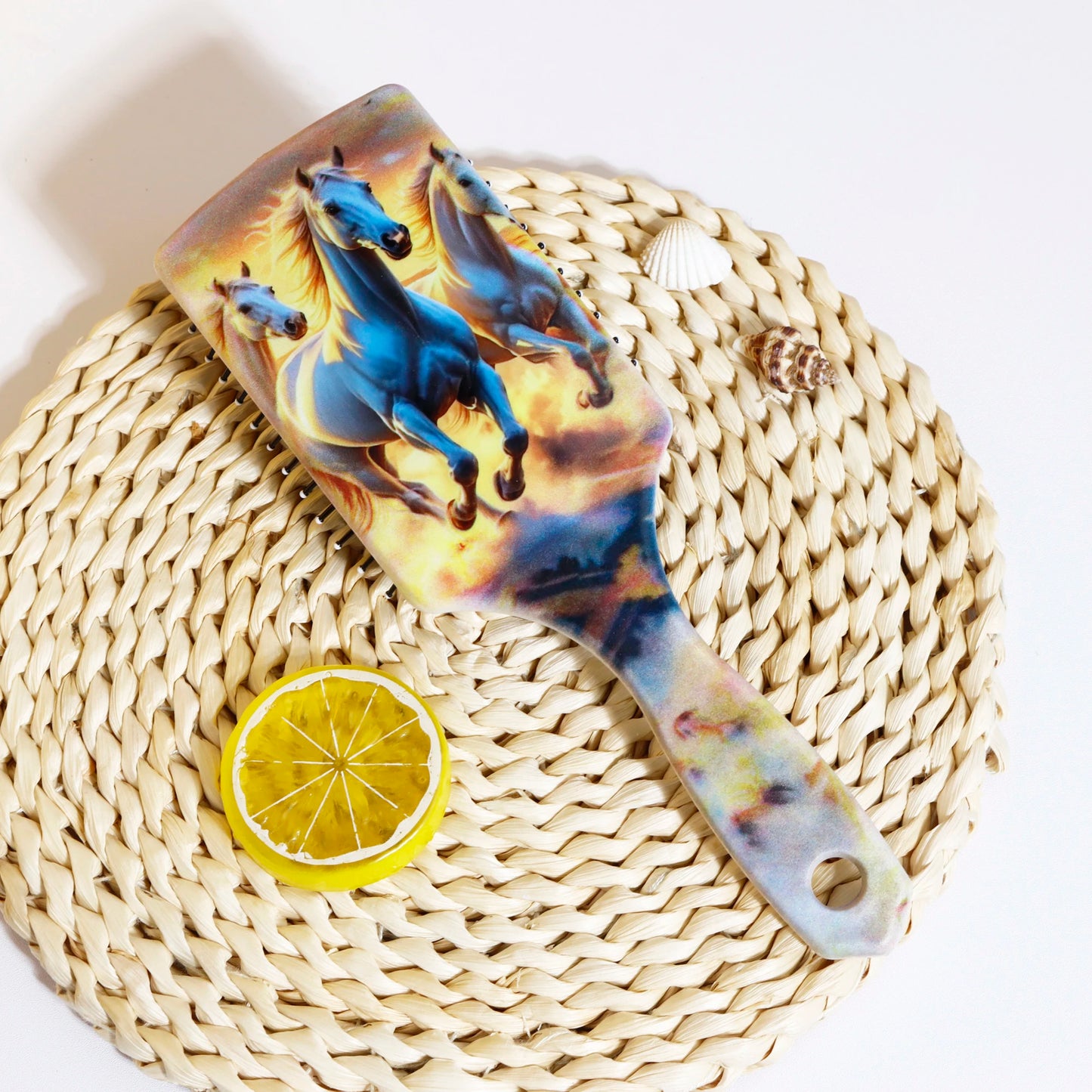 Horse print air cushion massage comb - with horse pattern design and comfortable airbag massage,Special for real hair wigs