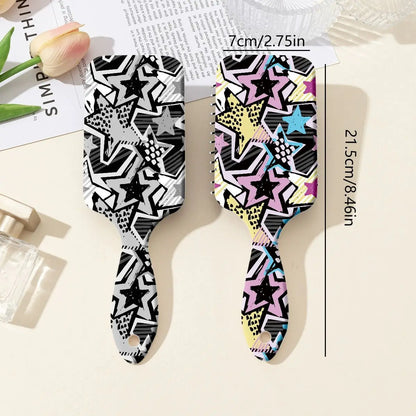 1pc/ Colored Star Air Cushion Comb (Random color) - Portable ABS plastic massage comb, suitable for normal hair types