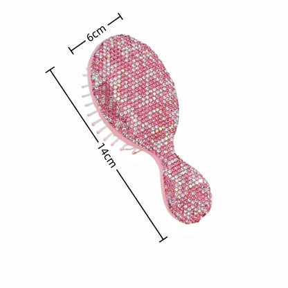 1pcs Diamond Inlaid Air Cushion Massage Comb Mini Detangler Hair Brushes Scalp Massager Anti Static Salon Styling Accessories