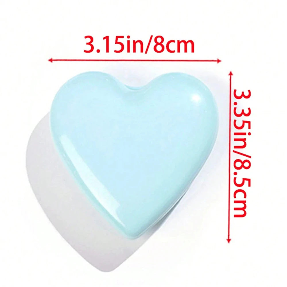 Heart Hair Brush with Mirror 2-In-1 Soft Bristles Scalp Massage Folding Brush Air Cushion Comb Hair Styling Tools