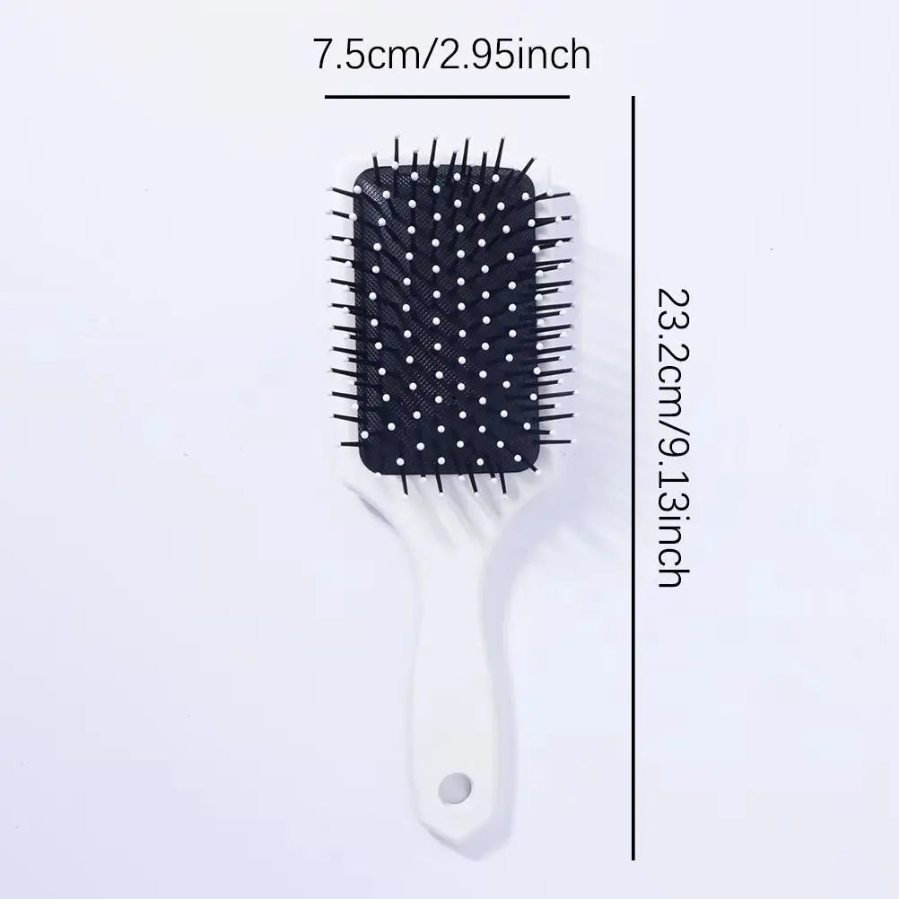 Square air cushion comb with colorful leopard print pattern for styling, easy to carry, designed specifically for real hair wigs