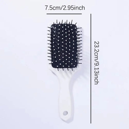 Square air cushion comb with colorful leopard print pattern for styling, easy to carry, designed specifically for real hair wigs