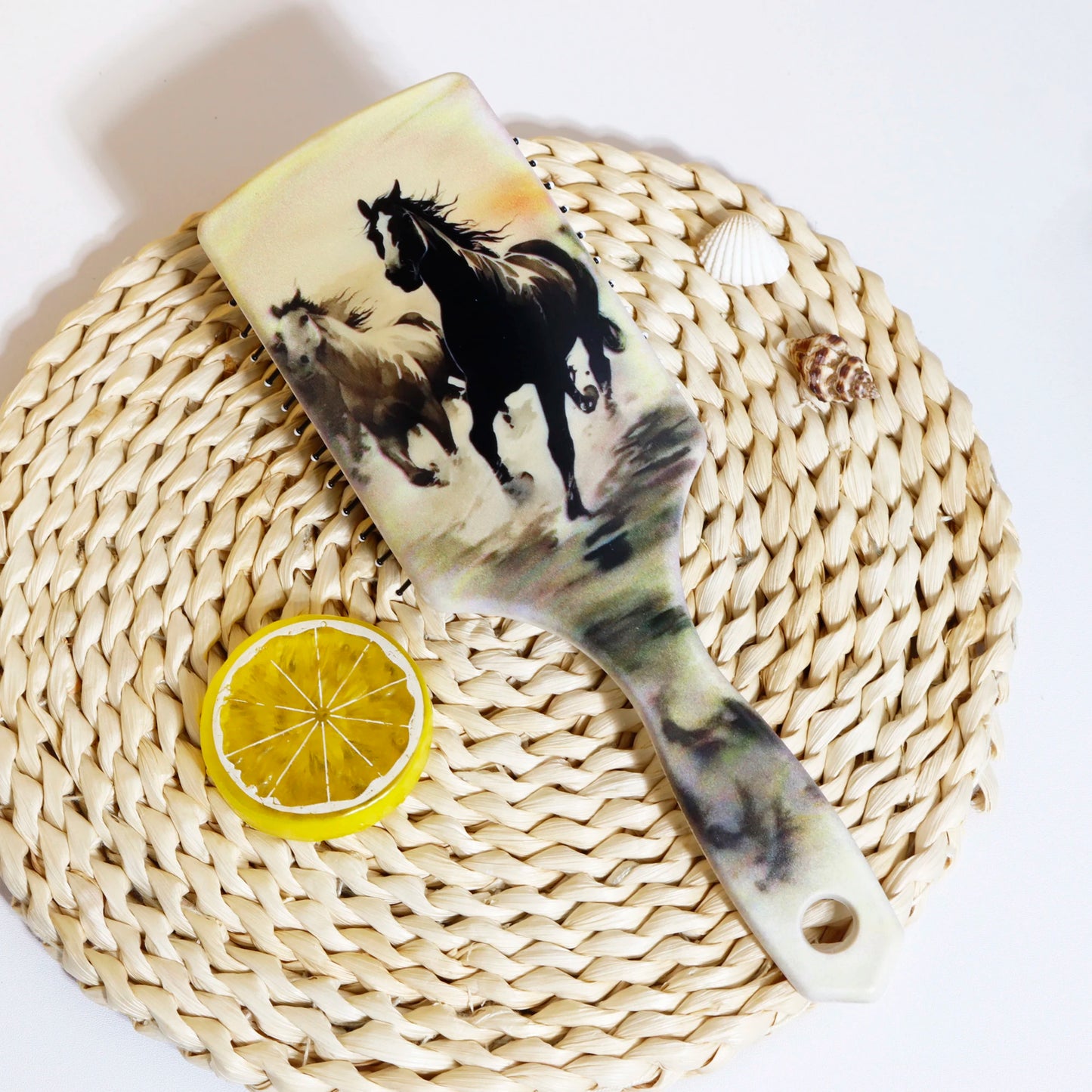 Horse print air cushion massage comb - with horse pattern design and comfortable airbag massage,Special for real hair wigs