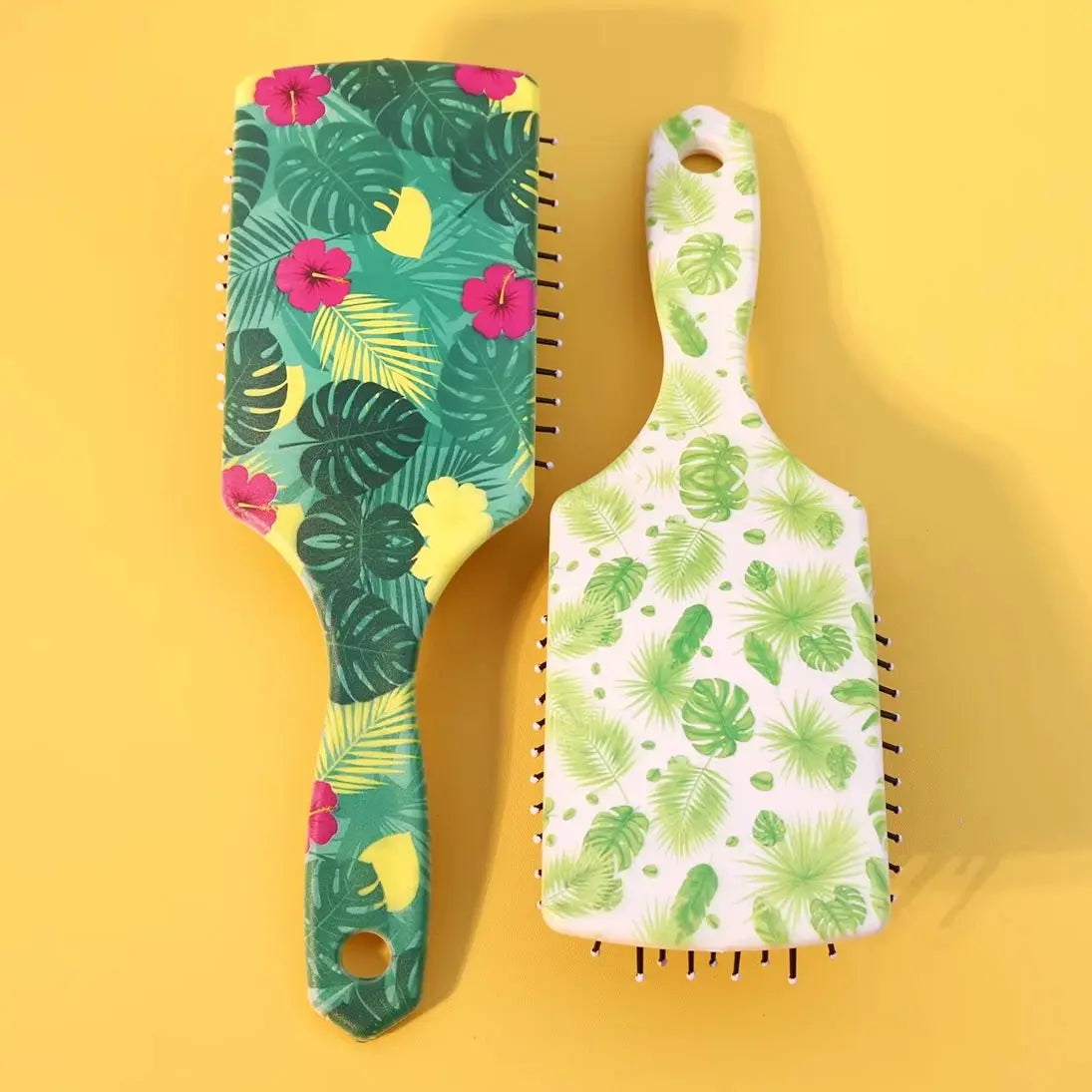 1 pc plant themed air cushion comb, fashionable hair care tool, elegant comb, durable plastic brush,Special for real hair wigs