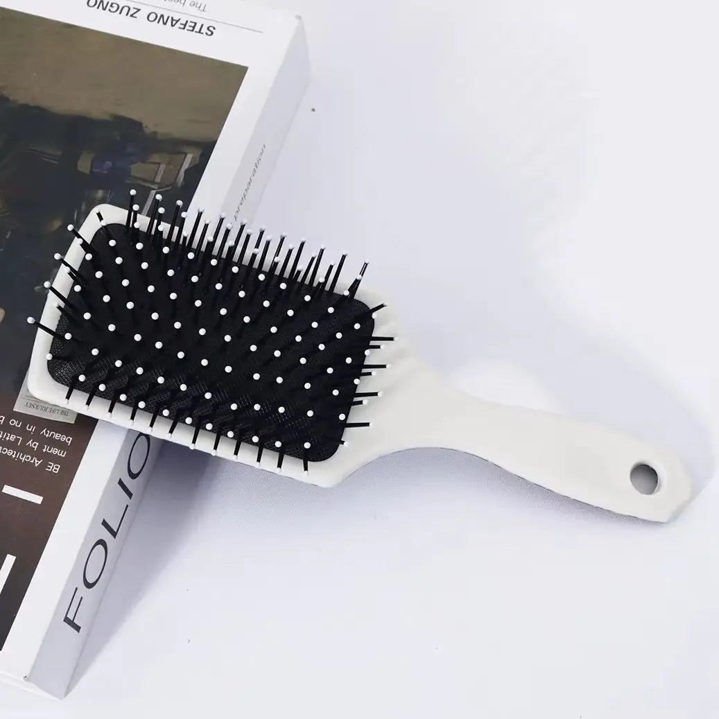 Square air cushion comb with colorful leopard print pattern for styling, easy to carry, designed specifically for real hair wigs