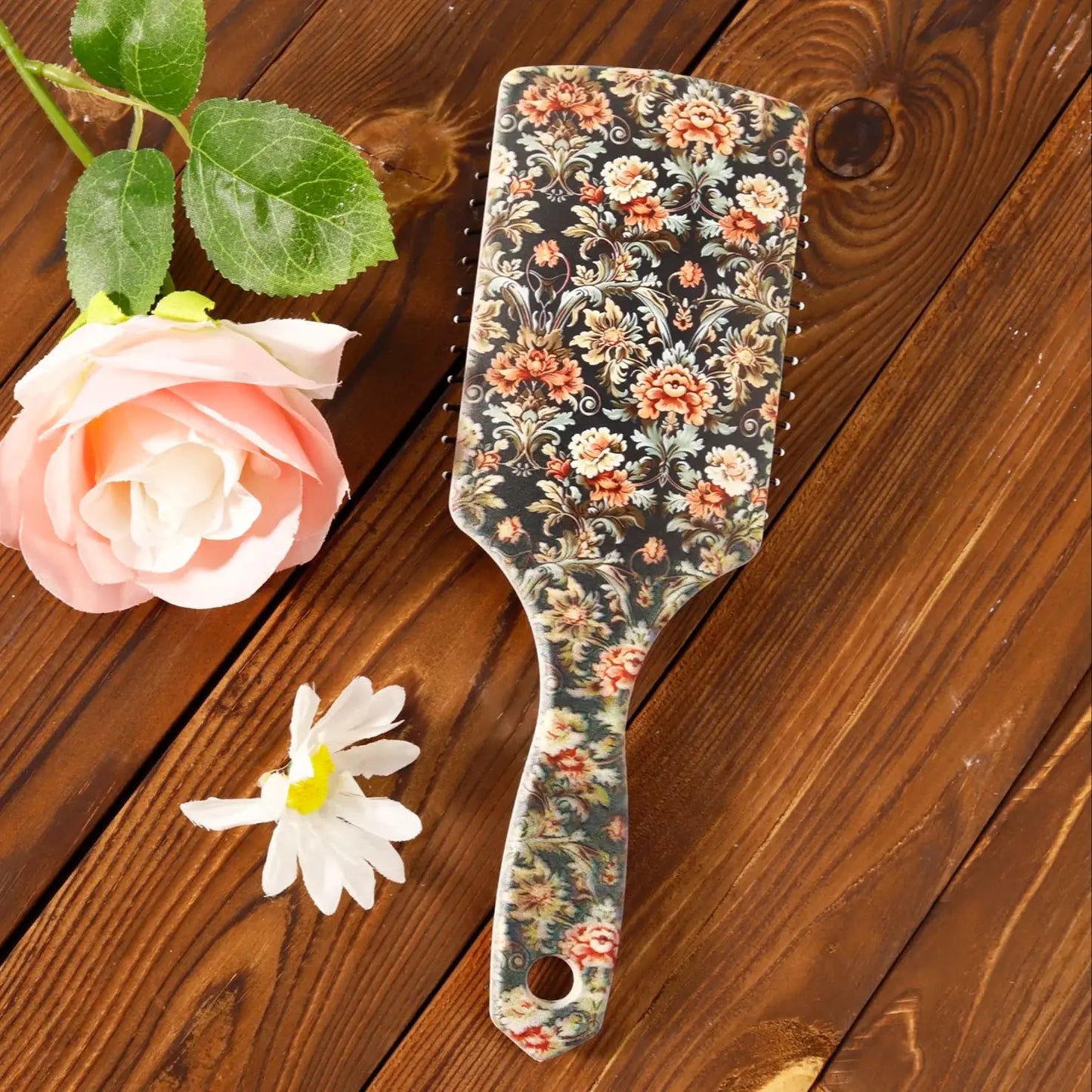 All hair types exfoliating brush, floral pattern air cushion massage brush ABS plastic handle,Special for real hair wigs