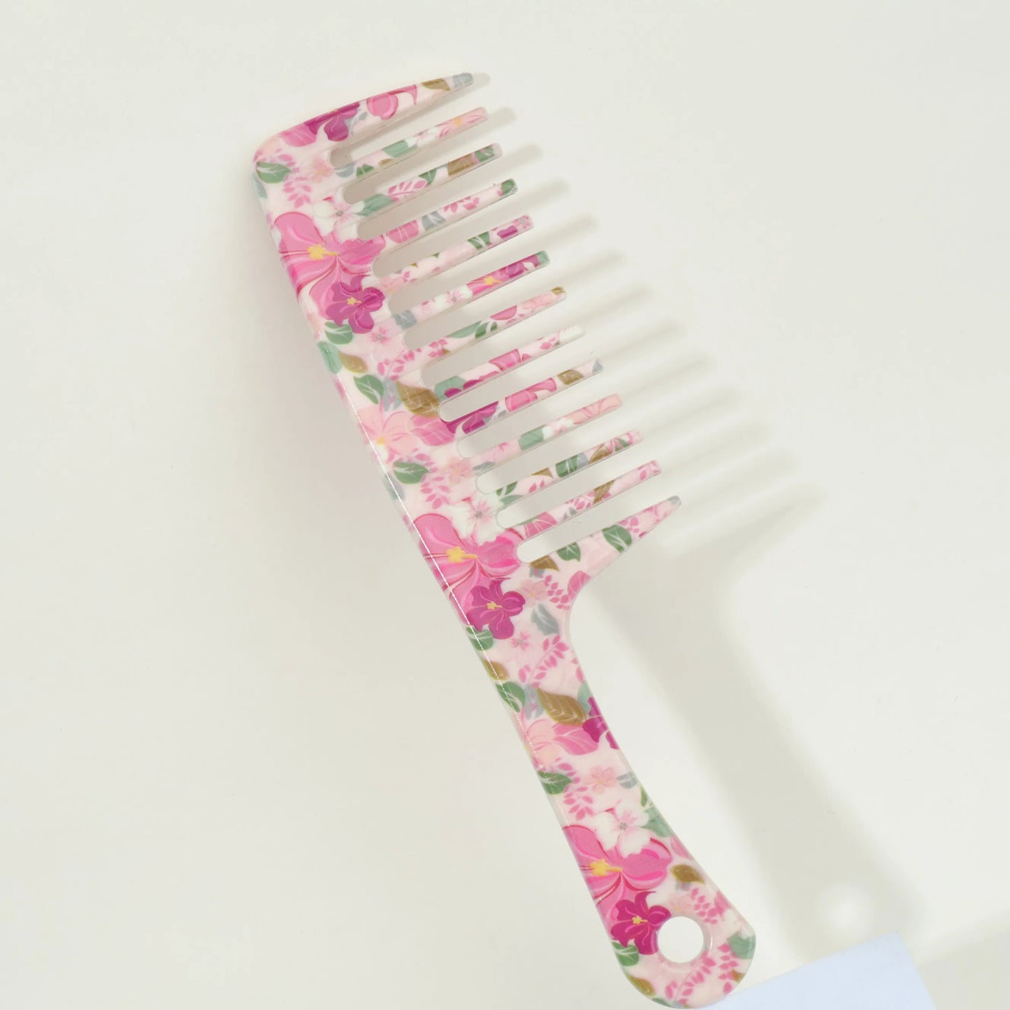 1pcs Pink Wide-Tooth Hair Comb - Tangle-Free, Easy to Detangle, Durable Plastic Handle, Suitable for All Hair Types