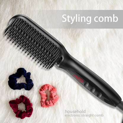 Electric Hot Comb Multifunctional Straight Hair Straightener Comb Negative Ion Anti-Scalding Styling Tool Straightening Brush