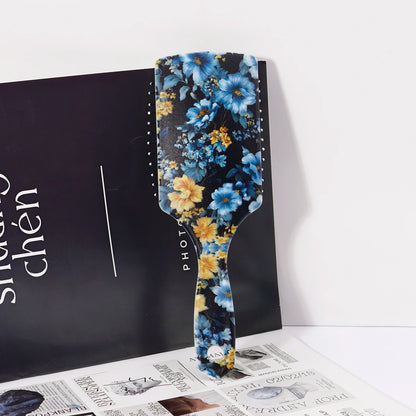 1pc air cushion comb, with two exquisite floral patterns, easy to carry and travel use,Special for real hair wigs