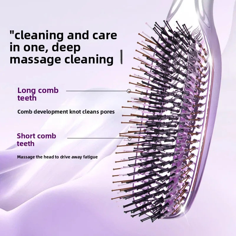 Premium Head Massager Scalp Brush Japanese Hair Massager Shampoo Brush Wet Plastic Detangling Brush Hair Cleaning Comb Rose Gold