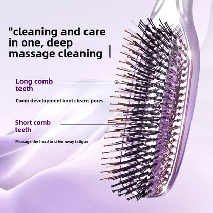 Premium Head Massager Scalp Brush Japanese Hair Massager Shampoo Brush Wet Plastic Detangling Brush Hair Cleaning Comb Rose Gold