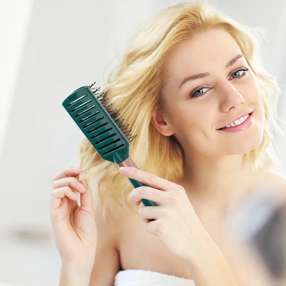 Massage Oval Comb Hair Brush Set Anti Static With Silicone Cushion Base Detangling Brush Round Hair Brush Vent Hair Brush