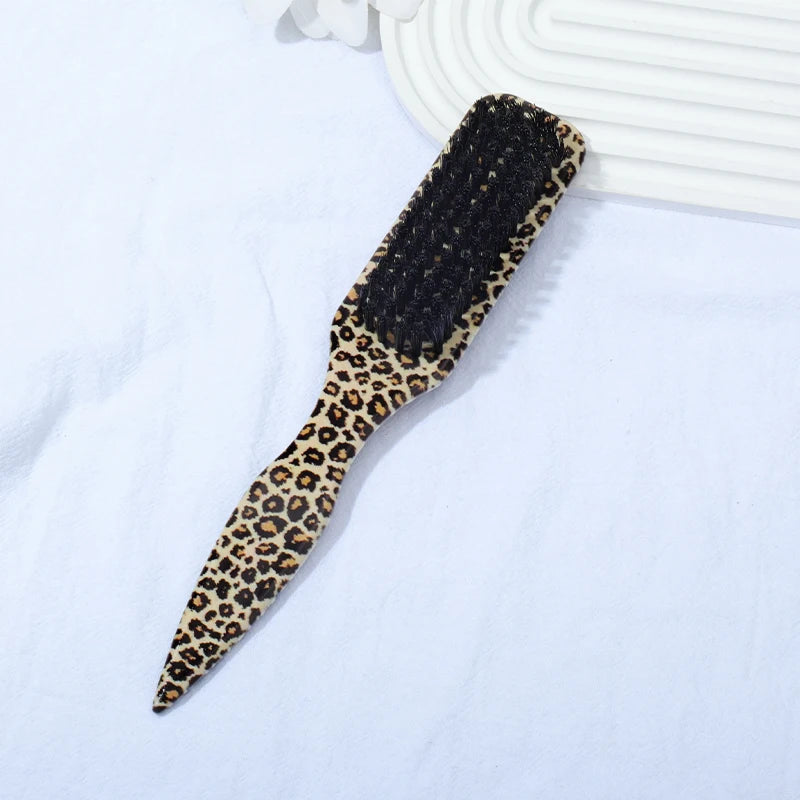 Boar Bristle Slick Back Hair Brush for Sleek Ponytail Bun & Smoothing Baby Hairs, Flyaways, Edge Control - Backcombing & Teasing