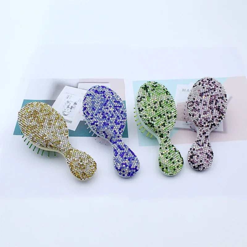 1pcs Diamond Inlaid Air Cushion Massage Comb Mini Detangler Hair Brushes Scalp Massager Anti Static Salon Styling Accessories