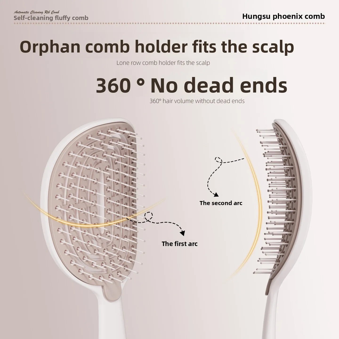 Hair comb Self Cleaning Hair Brush Volumizing Scalp Massage Tangle Free Paddle Comb with ABS Bristles Cushion Base Hair brush