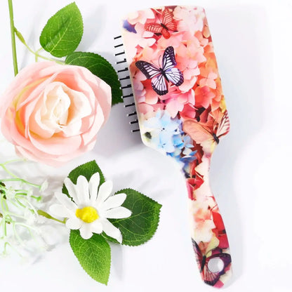 All hair types exfoliating brush, butterfly pattern air cushion massage brush ABS plastic handle,Special for real hair wigs