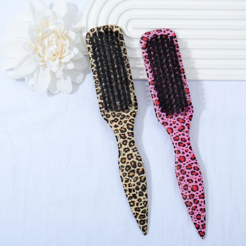 Boar Bristle Slick Back Hair Brush for Sleek Ponytail Bun & Smoothing Baby Hairs, Flyaways, Edge Control - Backcombing & Teasing